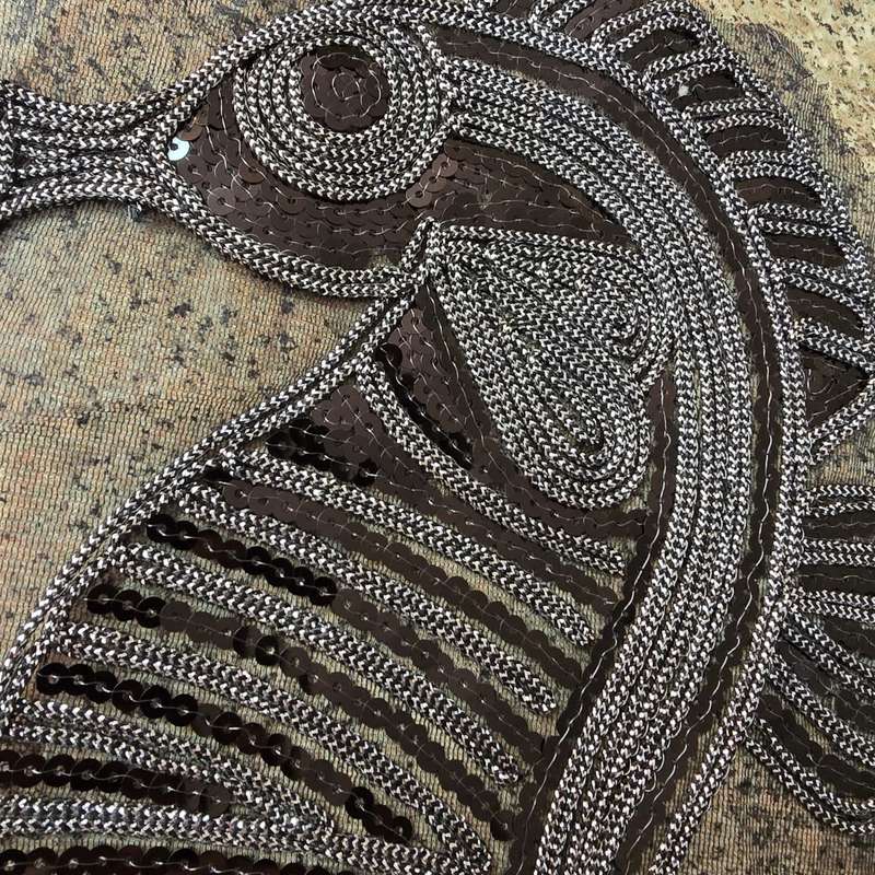 Black & Silver Sea Horse - Sewing Craft Applique Embellishment