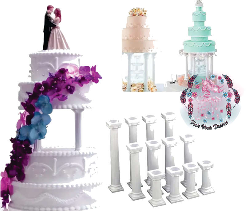 Grecian Wedding Cake Pillars 7.5cm - Set of 4