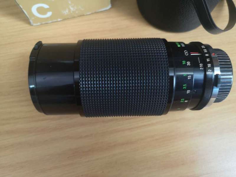 Olympus OM 1 with Vivitar Series 1 70-210 f/1:3.5 lens. All in pristine condition with a new battery