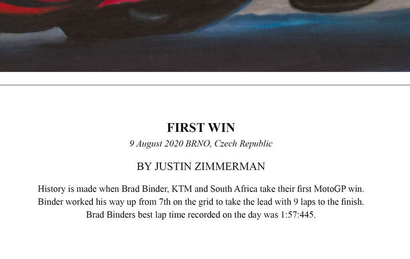 BRAD BINDER 'FIRST WIN' - Colour Limited Edition Art Print