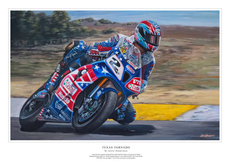 COLIN EDWARDS 'TEXAS TORNADO' - Colour Limited Edition Art Print