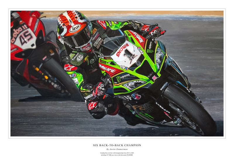 JONATHAN REA 'SIX BACK-TO-BACK CHAMPION' - Colour Limited Edition Art Print