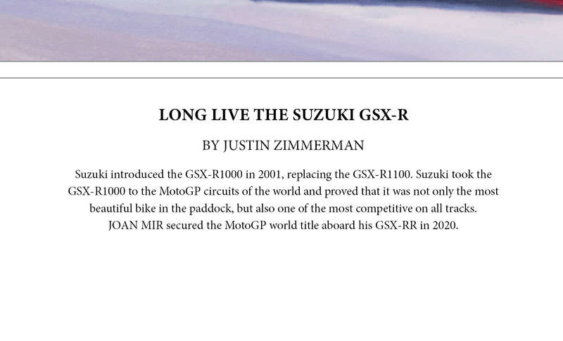 LONG LIVE THE SUZUKI GSX-R - Colour Limited Edition Art Print