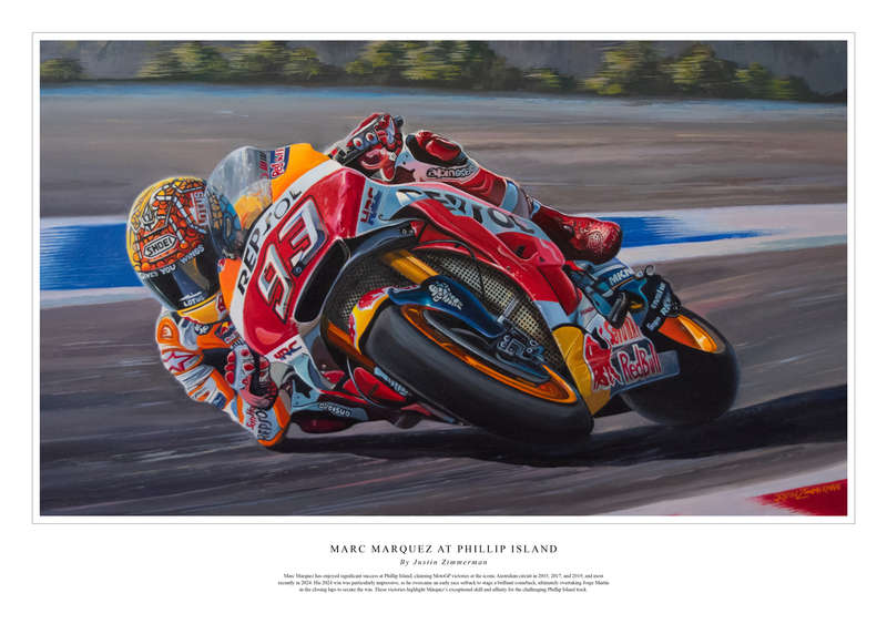 MARC MARQUEZ AT PHILLIP ISLAND - Colour Limited Edition Art Print