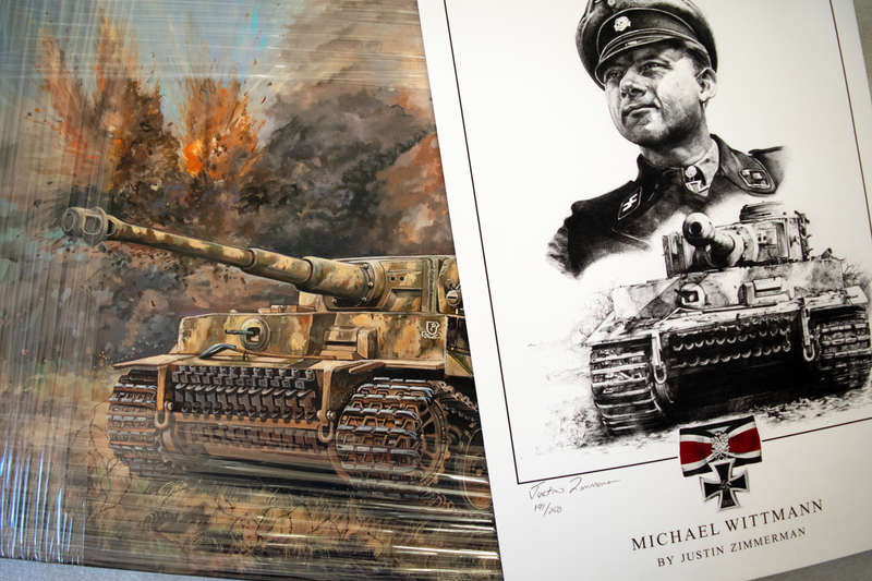 TIGER 1331 MICHAEL WITTMANN AT THE BATTLE OF KURSK - Original oil painting on stretched canvas