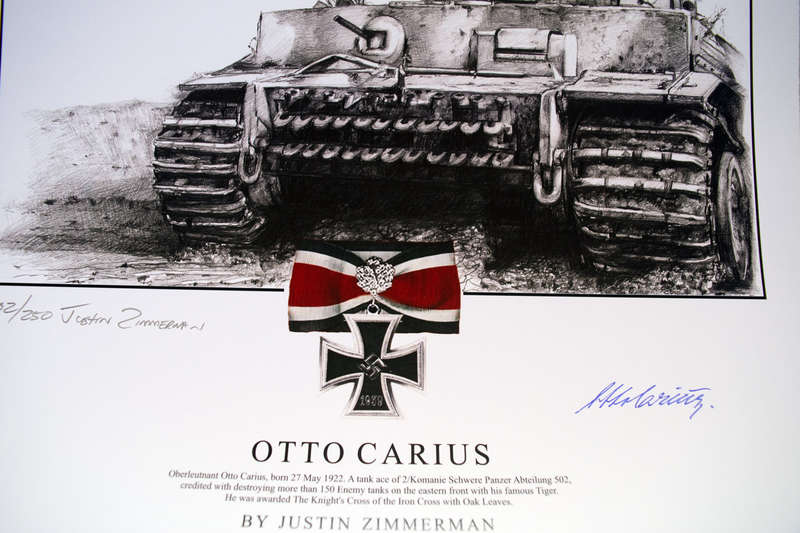 TIGER HOLDING THE NARVA LINE - Original Oil Painting incl. a FREE signed Otto Carius KC Holder print