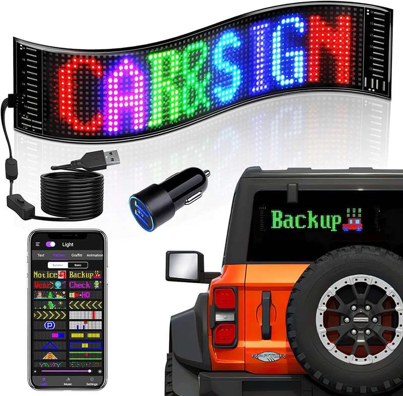 Flexible Colourful LED Matrix Panel App  16 x 32 Pixels - Customize Your Car to Look Cool