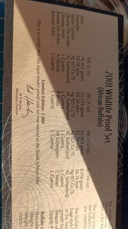 2001 Wildlife Proof Set - African Buffalo
