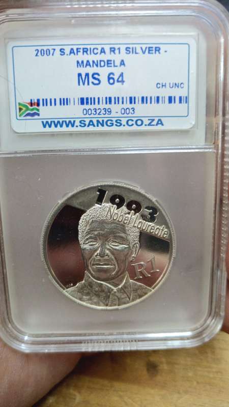 Mandela 2007 SIlver R1 graded MS64