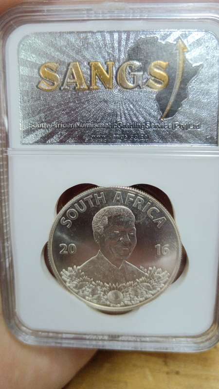 Mandela Silver R1 2016 graded MS69