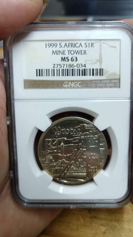 Mine Tower Silver R1 1999 graded MS63