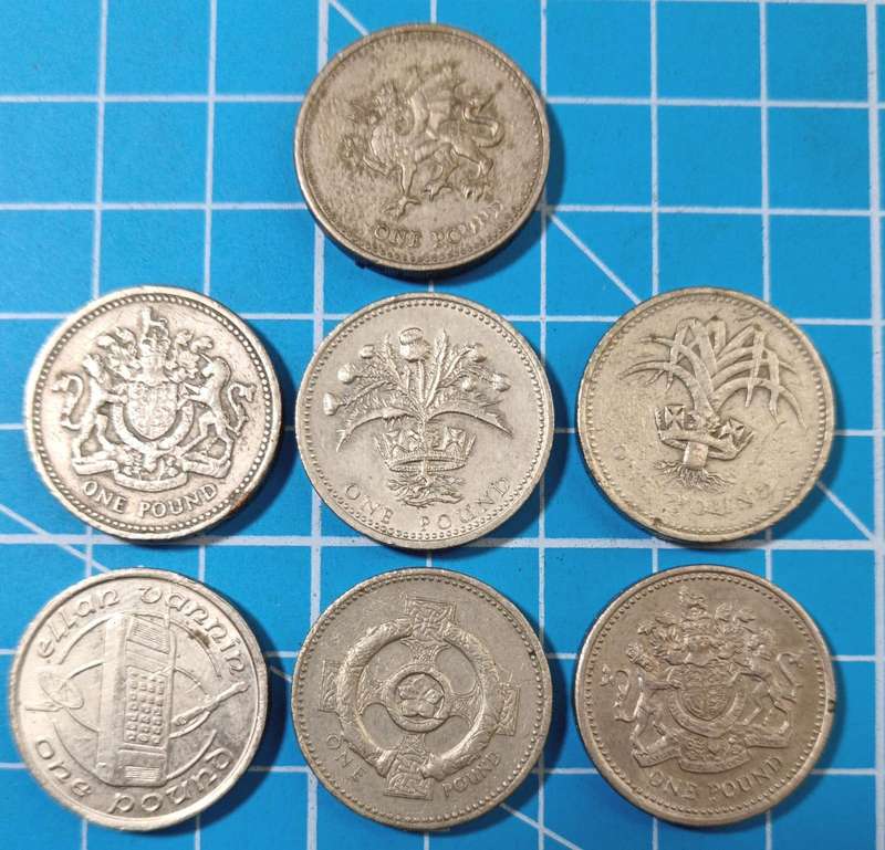 7 x pound coins