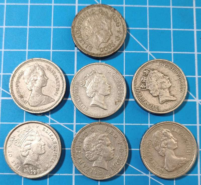 7 x pound coins