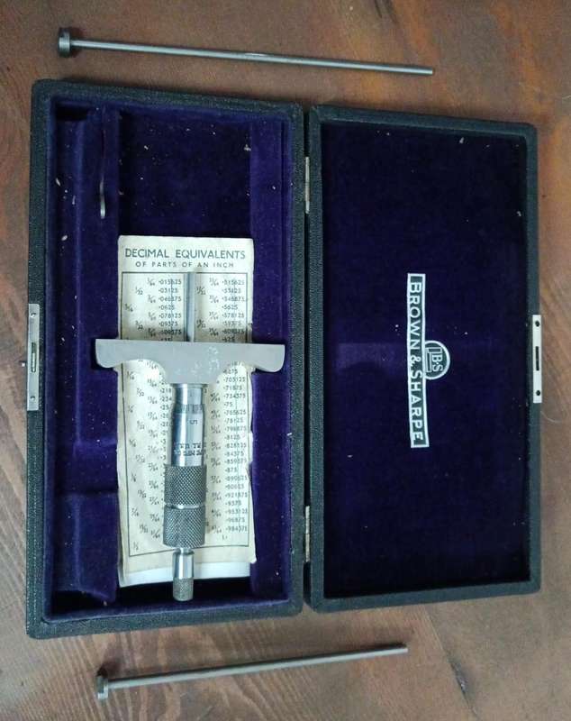 Vintage Brown and Sharp Depth Micro meter