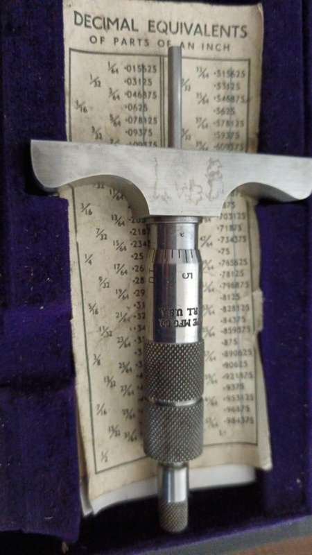 Vintage Brown and Sharp Depth Micro meter