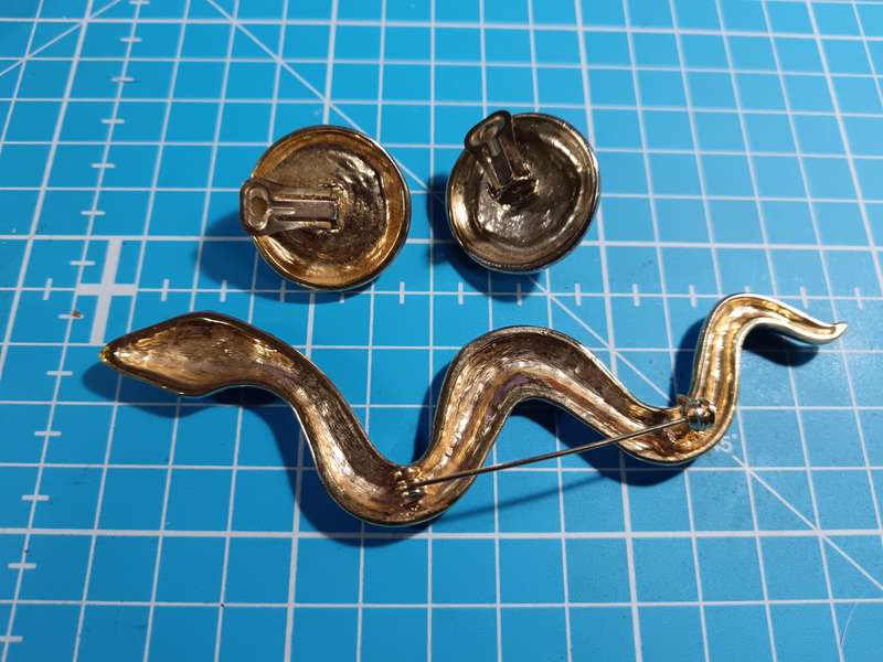 Costume Jewellery - snake brooch with earring combo