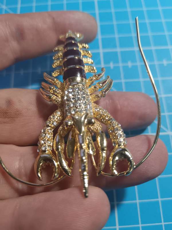 Costume Jewellery - beautiful crayfish brooch