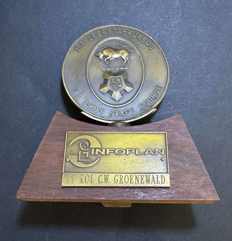 SADF - Army College Commemorative Plaque : Kol Groenewald