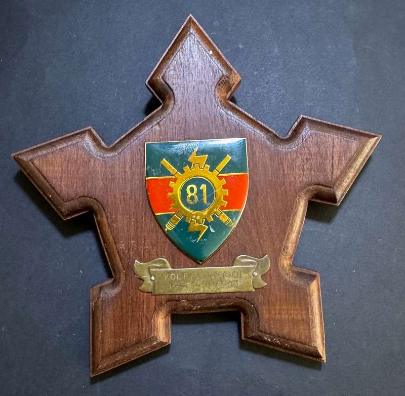 SADF - 81 Technical Stores Commemorative Plaque to: Kol Koetser