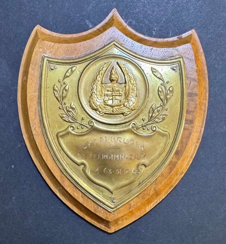 SADF - Army Gymnasium Commemorative Plaque to: Kruger