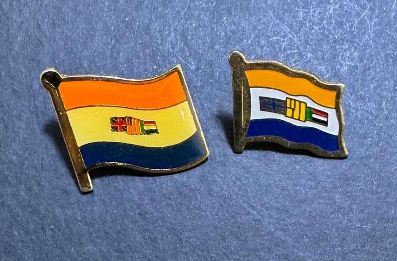 Pair of Old South African Pin Badges