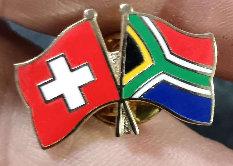 South African/Swiss Pin Badge
