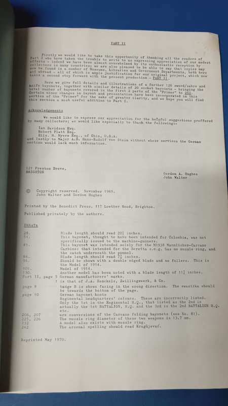 A Primer of World Bayonets Volume 1 and 2 by John Walter and Gordon Hughes