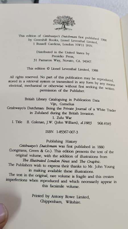 Cetshwayo's Dutchman: Being the Private Journal of a White Trader in Zululand During the British