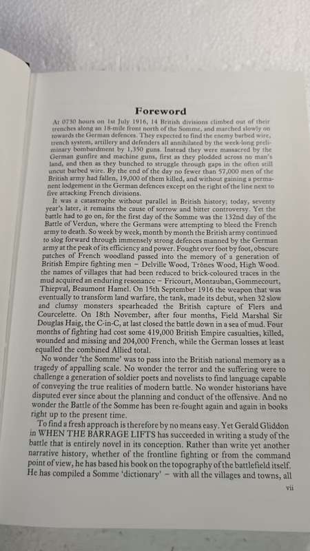 When the Barrage Lifts: A Topographical History and Commentary on the Battle of the Somme 1916