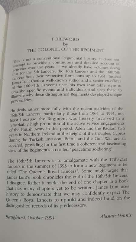 SCARLET LANCERS: The Story of 16th/5th The Queen's Royal Lancers 1689-1992