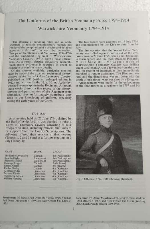 Uniforms of the British Yeomanry Force, 1794-1914