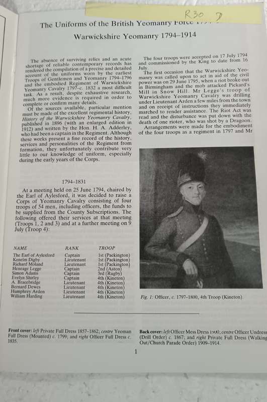 Worcestershire Yeomanry 1794-1914