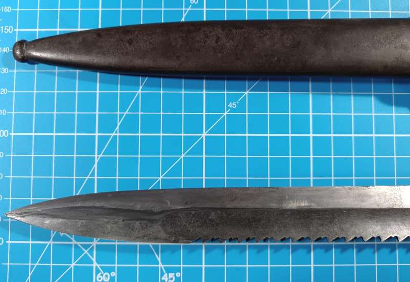 German Model KS98 Sawback Bayonet with Scabbard ( Butcher Blade )