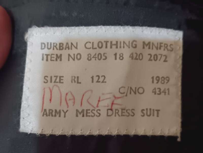 SADF - Complete Mess Dress Uniform ( Catering Corps )