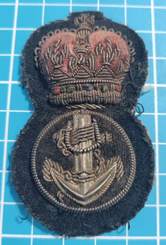 British Royal Navy Petty Officers Cloth Bullion Cap Badge