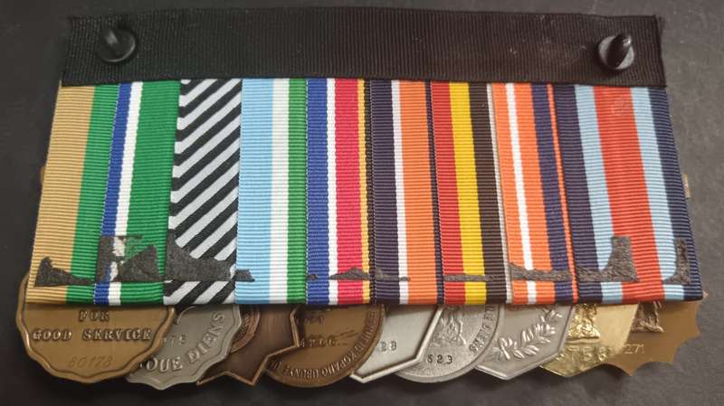 SADF - Full Size 30 Year Service Medal Group of 9 Medals