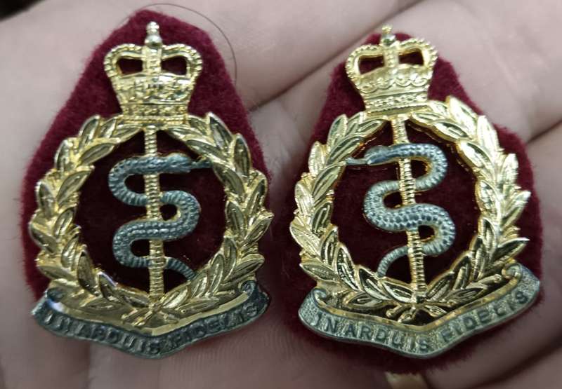 Royal Army Medical Corps Collar Badge Pair