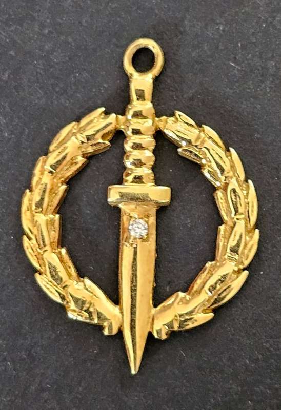 SADF - Special Forces ( Recce ) Gold and Diamond 10 Year Pendant ( Numbered )