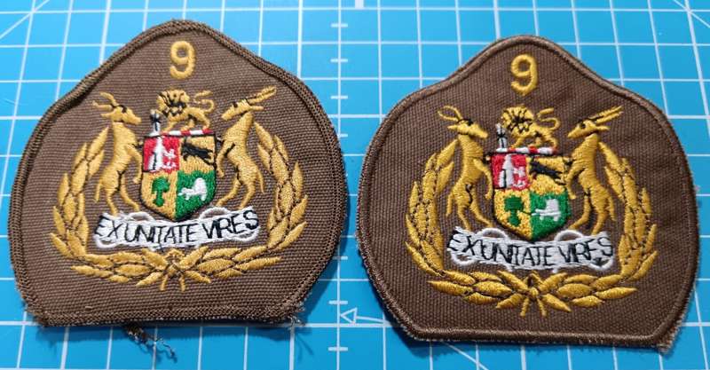 SADF - 9 Division Sergeant Major Rank Badge Pair