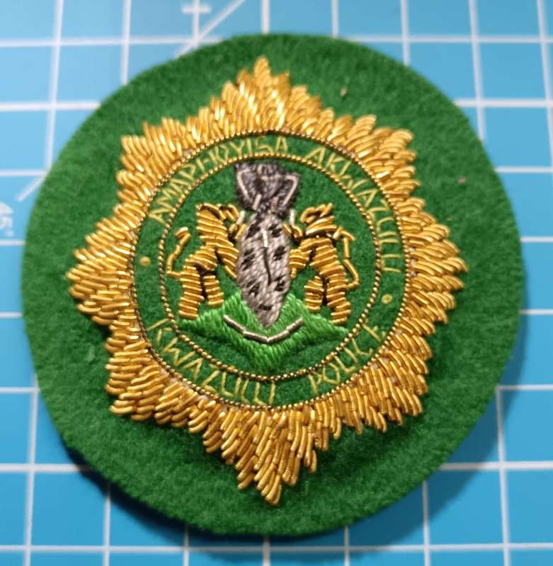(Homelands) Kwa-Zulu Police Bullion Wire Cap Badge