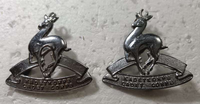 SADF - Pair of Cadet Cap Badges