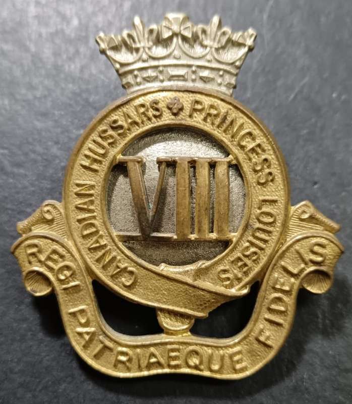 WW2 VIII 8th Canadian Princess Louise's Hussars OFFICERS Cap Badge - Louises