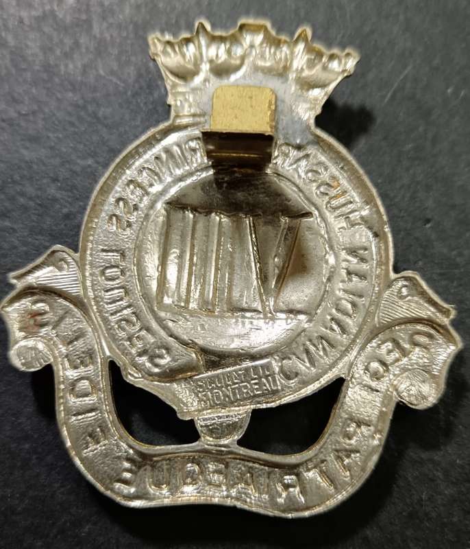 WW2 VIII 8th Canadian Princess Louise's Hussars OFFICERS Cap Badge - Louises