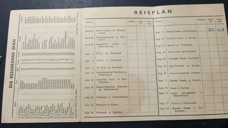 1953 British Rugby Tour to South Africa and Rhodesia Souvenir from Caltex
