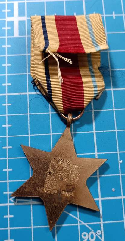 Full Size World War Two Africa Star with Bars issues to Honeyborne