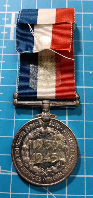 Full Size World War Two Silver South African Medal for War Services
