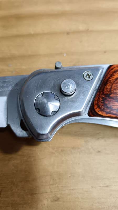 Modern Stainless Steel Folding Knife with Sheath