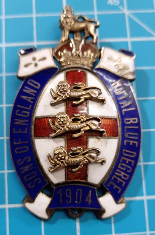 Silver & Enamel `Sons of England` Royal Blue Degree Medal (1904)