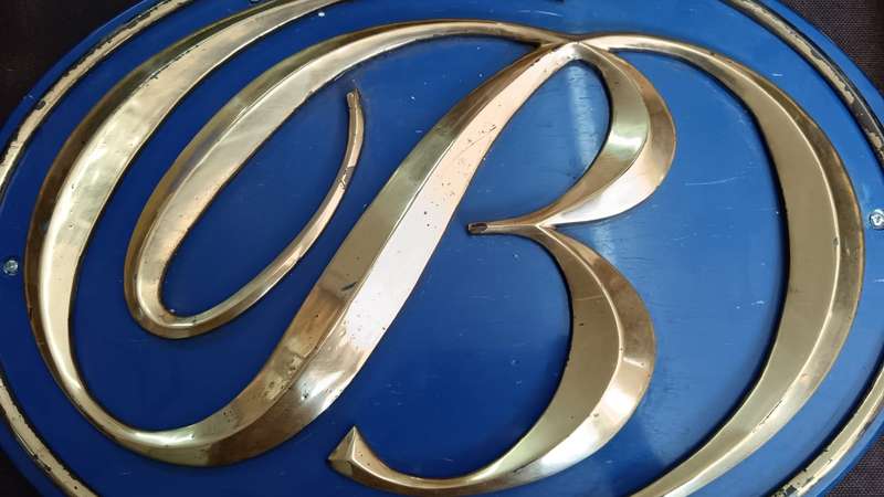Last One - Stunning Railway Item - Brass Blue Train Coach Plate
