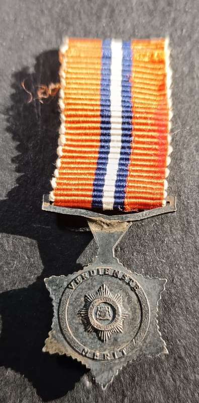 South African Police Merit Miniature Medal (Silver)